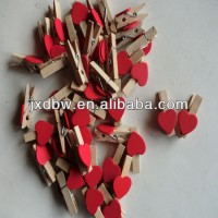 Mini Arts Crafts Heart Shape Wooden Clothes Peg Wooden Pegs